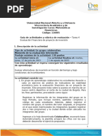 Guia de Actividades y Rúbrica de Evaluación-Tarea 4-Evaluación Financiera de Proyectos de Inversión