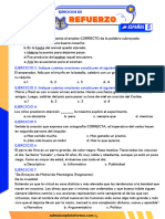 Ejercicios de Refuerzo ESPAÑOL U5, U6, U7