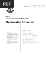 Year 12 - Mathematics Advanced - Task 1 - Term 4 - 2020