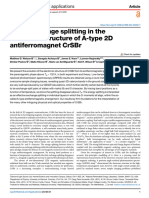 Giant Exchange Splitting in The Electronic Structure of A-Type 2D Antiferromagnet CRSBR