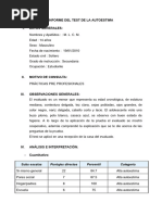 Informe Del Test de La Autoestima