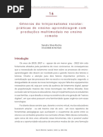 ROCHA, S. S. Gêneros Do Telejornalismo Escolar - Práticas de Ensino-Aprendizagem Com Produções Multimodais No Ensino Remoto