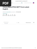 Canara Bank RTGS NEFT Form Latest English - PDF