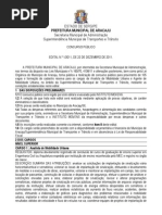 Edital de Abertura - Analista e Agente de Mobilidade Urbana