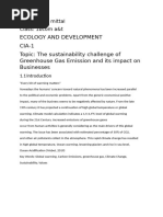 Gas Emissions Ecology and Development