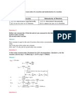 Chemical Kinetics Question and Answer