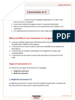 Comments and Tokens in C