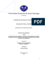 Influencias de Las Tecnologías en El Proceso de Aprendizaje Del Grado de Primaria Del Centro Félix Ramón Fernandez