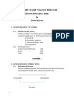 Mathematics of Finance Notes May 2021