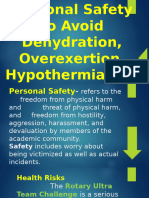 Personal Safety To Avoid Dehydration Overexertion