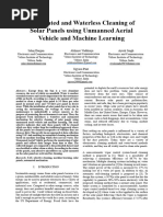 Automated and Waterless Cleaning of Solar Panels Using Unmanned Aerial Vehicle and Machine Learning