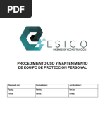 PR-ESICO-00 Procedimiento - Uso y Mantenimiento de EPP