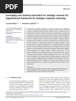 Creat Innov Manage - 2023 - Weiss - Leveraging New Business Innovation For Strategic Renewal An Organizational Framework