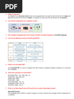 Unit - 1 Course File Questions and Answers and Model Papers Question and Answers