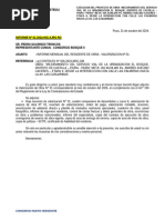 Informe N°1 de Residente de Obra para Valorizacion N°1