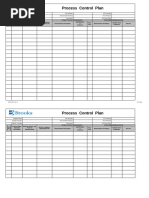 Process Control Plan Excel Template