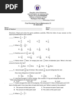 Periodic Test Math 6 q1 Sy 23 24