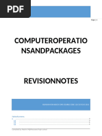 Computer Operations and Packages Revision Notes