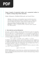 Upper Bounds of Numerical Radius and - Numerical Radius in - Algebra Setting Using Orlicz Functions