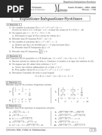 TD Equations Inéquations Systèmes LPKE 2025