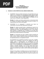 Tema Nro. 2 - Rasgos o Caracteristicas Del Derecho Mercantil