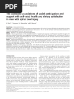 The Combined Associations of Social Participation and Support With Self-Rated Health and Dietary Satisfaction in Men With Spinal Cord Injury