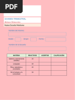 3 Grado Examen Trimestral 1 2024 2025