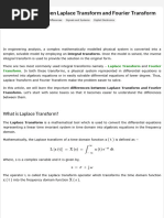 Difference Between Laplace Transform and Fourier Transform