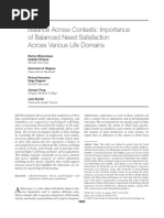 Milyavskaya Et Al 2009 Balance Across Contexts Importance of Balanced Need Satisfaction Across Various Life Domains