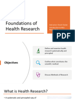 Foundations of Health Research Lecture 1