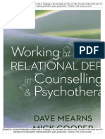 Working at Relational Depth in Counselling and Psychotherapy by Mearns and Cooper