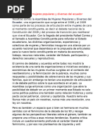 La Asamblea de Mujeres Populares y Diversas Del Ecuador