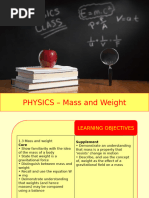 Physics 3 Mass and Weight 1