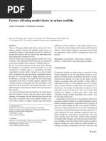 Factors Affecting Modal Choice in Urban Mobility: Original Paper