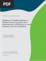 Efficiency of Health Systems in Middle Income Countries and Determinants of Efficiency in Latin American and The Caribbean