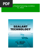 (FREE PDF Sample) Handbook of Sealant Technology 1st Edition K.L. Mittal Ebooks