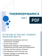 CHY2018 Unit 7 Lecture. Second and Third Law of Thermodynamics