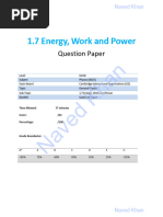 1.7 Energy Work and Pressure Igcse - Cie - Physics