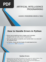 Lesson 9 Proramming Errors Tools