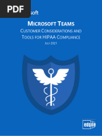 Office 365 - Microsoft Teams - HIPAA Whitepaper (July 2021)