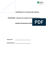 V2 - SITXINV002 Maintain The Quality of Perishable Items - Student Assessment and Guide