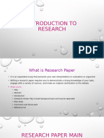 Introduction To Research