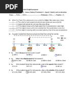 Linear Motion Worksheet 2