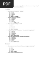 Grammar MCQ - Intermediate