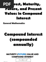 3 Interest Maturity Future and Present Values in Compound Interest 1