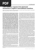 Giant Nonlinear Response From Plasmonic Metasurfaces Coupled To Intersubband Trnasitions