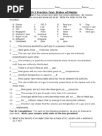 States of Matter Practice Test