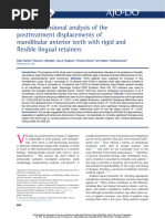 Three-Dimensional Analysis of The Posttreatment Displacements of Mandibular Anterior Teeth With Rigid and Exible Lingual Retainers