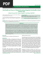 Oral Health and Views of Patients Receiving Integrated Oral Health in Rural Primary Care