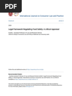 Legal Framework Regulating Food Safety - A Critical Appraisal